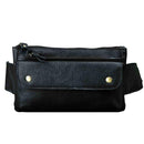 Cowhide Leather men Casual Fashion Travel Fanny Waist Belt Bag Chest Sling Bag Design Bum 7" Phone Case Pouch Male 8136-G