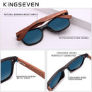 KINGSEVEN 天然木制太阳镜 男士偏光时尚太阳镜 原木Oculos De Sol Masculino