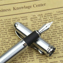 Luxury Brand Jinhao X750 Silver Stainless Steel Fountain Pen Medium 18KGP Nib School Office Name Ink Pens Gift Stationery