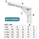 NAIERDI 2PCS Triangle Folding Angle Bracket Heavy Support Adjustable Wall Mounted Bench Table Shelf Bracket Furniture Hardware