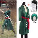 5件套日系动漫《海贼王》罗罗诺亚·索隆角色扮演服动漫万圣节角色扮演长袍套装假发头巾包邮