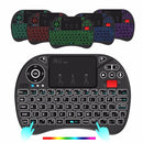 Rii X8+ I8+ 2.4G 迷你无线键盘，带触控板、语音搜索、LED 背光、可充电锂离子电池，适用于安卓电视盒、电脑