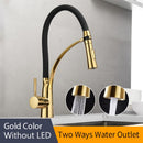 Kitchen Faucets with Rubber Design Chrome Mixer Faucet for LED Kitchen Single Handle Pull Down Deck Mounted Crane for Sinks 7661