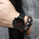 CRRJU Mens Watches Luxury Sport Wrist Watch Unique Design Stainless Steel Auto Date Mesh Strap Men Fashion Casual Quartz Watches