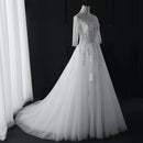 New Fashion Classic Wedding Dress 2022 New Lace Three Quarter Sleeve O-Neck Elegant Plus size Vestido De Noiva Korean Bride Gown