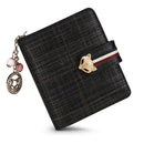 FOXER Card Holder Split Leather Women's Wallets Designer Coin Purse Girl's Zipper Wallet High Quality Short Wallet with Pendant
