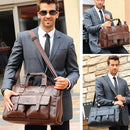 Men Leather Black Briefcase Business Handbag Messenger Bags Male Vintage Shoulder Bag Men&