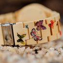 BOBO BIRD 女士木质手表 女士montre femme 竹制表带 蝴蝶彩绘石英表 带木质礼品盒 OEM W-O20