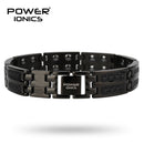Power Ionics男士黑/蓝/红碳纤维100%纯钛磁疗手链腕带，改善血液循环