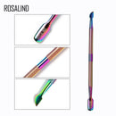 ROSALIND Cuticle Pusher 1PCS Rainbow Stainless Steel Cuticle Nail Art tools 2 Way Spoon Pusher Remover Tools Pedicure Manicure