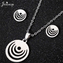 Jisensp Ecg Heartbeat Necklace Love Heart Necklaces Pendants for Women Gold Stainless Steel Jewelry Earrings Doctor Accessories