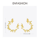 ENFASHION 橄榄枝叶耳环 女士金色声明金属大耳环时尚珠宝 EC191072
