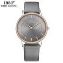 IBSO Top Brand Luxury Mens Quartz Watch Genuine Leather Strap Watch For Male Fashion Clock Relogio Masculino