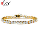 GUCY 3mm 4mm 5mm 6mm Mens AAA Cubic Zirconia Tennis Chain Bracelet Hip Hop Jewelry Iced Out 1 Row CZ  Birthday Gift