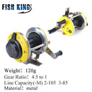 FISH KING 冬季冰钓竿 50/75 厘米 两节钓竿 带渔轮渔线轮 我渔具