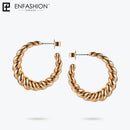 Enfashion Pure Form Twist Hoop Earrings Circle Gold Color Small Round Hoops Earings For Women Fashion Jewelry Aros EF181082