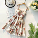 Marwin New-Coming Summer Women Spaghetti Strap Print Floral Sleeveless Empire Beach Dresses High Street Style