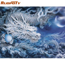 RUOPOTY 带框龙动物数字油画丙烯画布画家居装饰独特礼物现代墙壁艺术画