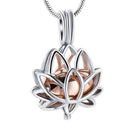 Stainless Steel Lotus Flower Keepsake Pendant For Women Mini Cremation Urn Jewelry Memorial Jewelry Ashes Locket 2 Colors