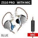 KZ ZS10 Pro 金色耳机 4BA+1DD 圈铁混合 10 单元 HIFI 重低音入耳式监听耳机 降噪金属耳机