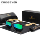 KINGSEVEN 品牌原创设计铝制+竹制天然手工太阳镜 男士偏光眼镜女士太阳镜