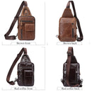 WESTAL genuine leather men's sling chest bag messenger bag men's shoulder bags travel daypack summer designer crossbody bags