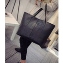 Big New Women Shoulder Bags Alligator Ladies Leather Bags Casual women zipper handbags Famous Brands Totes black red colors