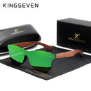 KINGSEVEN 天然木制太阳镜 男士偏光时尚太阳镜 原木Oculos De Sol Masculino