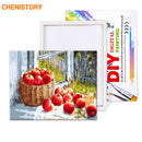 CHENISTORY Frameless Apple Fruits DIY Painting By Numbers Home Wall Art Picture Hand Painted Oil Painting For Home Decor 40x50cm