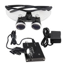 Dental Loupes Dental Magnifier Dental Lab Medical Loupes Magnification Binocular 2.5/3.5x420 Headlight Headlamp 5W Set Metal Box