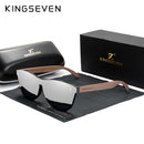 KINGSEVEN 独家设计复古男士眼镜胡桃木太阳镜 UV400 防护时尚方框太阳镜女士 5510