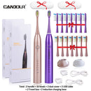 CANDOUR CD-5168 声波电动牙刷 可充电牙刷 IPX8 级防水 15 种模式 USB 充电器 替换刷头套装