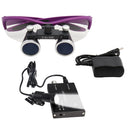 Dental Loupes Dental Magnifier Dental Lab Medical Loupes Magnification Binocular 2.5/3.5x420 Headlight Headlamp 5W Set Metal Box
