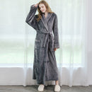 Men Winter Plus Size Long Coral Fleece Bathrobe Kimono Warm Flannel Bath Robe Men Cozy Robes Night Sleepwear Women Dressing Gown