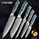 XITUO Damascus Steel knife Set 1-5 PCS Kitchen Tools Chef Knife Japanese Santoku Knives Boning knife Exquisite Shell Handle New