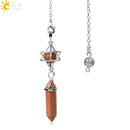 CSJA Natural Stone Quartz Pendulum for Dowsing Divination Hexagonal Crystal Merkaba Esotericism Shuttle Spiritual Pendulo G517