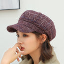 COKK Autumn Winter Wool Newsboy Cap Fashion Hats for Women Female Winter Cap Girl Visor Travel Beret Thick Warm Vintage Bonnet