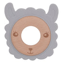 1PC Silicone Teether Baby Rudder Shape Wooden Teether Ring Kid Gift Food Grade Silicone Children&