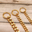 18K Gold Plated Dog Collar Stainless Steel Choke Dog Chain for German Shepherd Metal Leash Pet Accessories for Large Dogs 10A