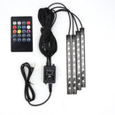 Niscarda LED Car Foot Light Ambient Lamp With Remote Control Multiple Modes Automotive Interior Decorative Lights