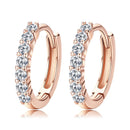 WOSTU New Genniue 925 Sterling Silver Rose Golden DIY Earrings With Zircon Hoop Earrings For Women Making Jewelry CQE351-C
