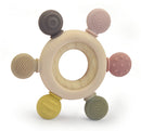1PC Silicone Teether Baby Rudder Shape Wooden Teether Ring Kid Gift Food Grade Silicone Children&