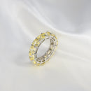 OEVAS 100% 925 Sterling Silver Sparkling 1 Row Full 5*5mm High Carbon Diamond Finger Rings For Women Wedding Party Fine Jewelry