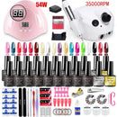 Manicure Set for Nail Extensions Gel Nail Polish Set Acrylic Kit Poly Nail Gel Set With UV LED Nail Lamp Gel Kits Nail Tools Set