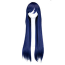 QQXCAIW Long Straight Cosplay Red Black Puprle Pink Blue Sliver Gray Blonde White Oragen Brown 80 Cm Synthetic Hair Wigs
