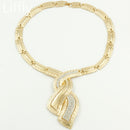 Fashion African Dubai Gold Jewelry Nigerian Crystal Necklace Hoop Earrings Women Italian Bridal Jewelry Sets Wedding Accessories