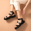 BeauToday Sandals Women Sheepskin Genuine Leather Ankle Strap Metal Ring Buckle Lady Summer Platform Shoes Handmade 38123