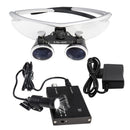 Dental Loupes Dental Magnifier Dental Lab Medical Loupes Magnification Binocular 2.5/3.5x420 Headlight Headlamp 5W Set Metal Box