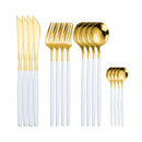 Tableware Gold Stainless Steel Cutlery Set 18/10 Travel Cutlery Silverware Dinner Knife Fork Spoon Flatware Set Dishwasher Safe
