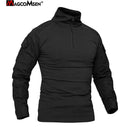 MAGCOMSEN Men's Army Combat Long Sleeve T Shirt Tactical Military Hunting 1/4 Zipper T-Shirt Outdoor Hiking Adventure Tee Shirts